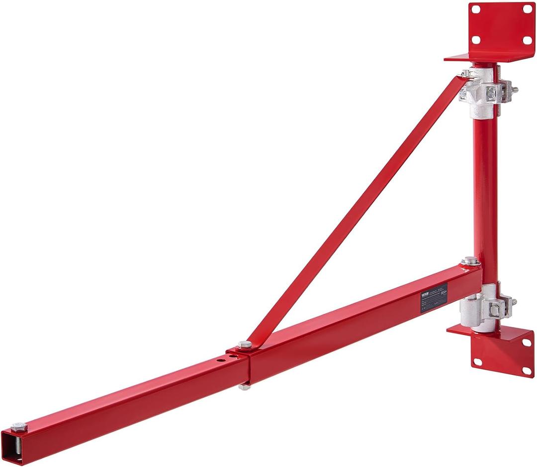 VEVOR Wall Mount Jib Crane, 1320 lbs Max Load Capacity Electric Scaffolding Lift, Electric Hoist Holder Swing Arm with Pole, Steel Hoist Frame, 180 Swivel Scaffold Lifting Arm for Electric Hoist