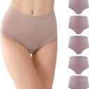 BATTEWA Incontinence Underwear for Women Washable, Leak Proof Underwear High Waist Cotton,Bladder Leakage 50ML (5Blush,Small, 5 Pack)