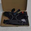 PHOEPET No Pull Dog Harness Medium Reflective Front Clip Vest with Handle,Adjustable 2 Metal Rings 3 Buckles,[Easy to Put on & Take Off](M, Black)