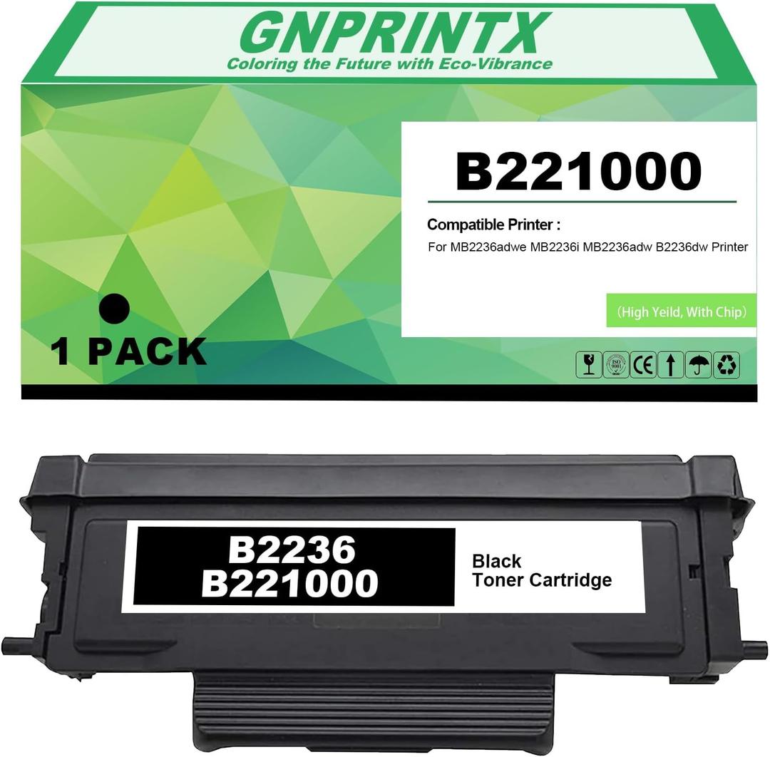 B2236 B221000 Black Toner Cartridge Work for Lexmark B2236 B2236dw MB2236 MB2236adw Printer (High Yield, 1,500 Page)