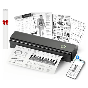 NDYIN Portable Printers Wireless for Travel, N80 Wireless Thermal Printer Bluetooth Inkless Printer Support 8.5" X 11" US Letter & A4, Compatible with iOS, Android, Laptop