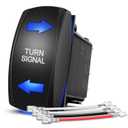 Nilight Turn Signal Switch Blue 4Pin ON-Off-ON Laser Etched SPDT Toggle Rocker Switches 12V 20A 24V 10A Jumper Wires for Cars RVs Campers Trailers