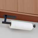 DEKAVA Paper Towel Holder Under Cabinet Wall Mount for Kitchen Towel, Self-Adhesive Bar, Rack, SUS304 Stainless Steel 13 inch (BlackA, 1)