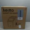 Aeitto Nugget Ice Maker Countertop, 55lbs/24H Ice Machine with 3.6L Water Tank&3.2Lbs Ice Basket, Self-Cleaning Pebble Ice Maker with Stainless Steel Housing for Home Office and Party, Silver