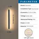 2 Pack 31.4inch Modern Outdoor LED Wall Sconces, Dimmable 3000K-6000K with Remote Control, IP65 Waterproof Black Aluminium Long Exterior Wall Light Fixture for Porch, Patio, Garage, Yard
