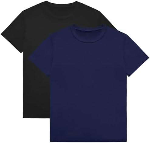 VOGRYE 2 Pack Boys Shirts Short Sleeve Shirts for Boys Cotton T-Shirts Kids Toddler Tshirts Tees Clothes Summer Tops M