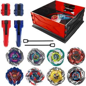 ASVEXKW Battling Set, Spinninning Top Burst Toy Combat Battling Game Set, Spinning & Launchers Stadium, Birthday Gift for Boys, bx 8 Spinning Tops (08-2)