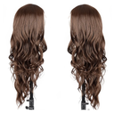 Long Wavy Wig for Women 26 Inch Middle Part Lace Hairline Curly Wavy Wig Natural Looking Synthetic Heat Resistant Fiber Wig for Daily Party Use (88/10, 26inch)