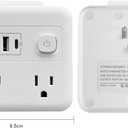 Multi Plug Outlet Extender with USB - Surge Protector Splitter 4 USB Wall Charger - Multi Plug Outlet Splitter, Widely Spaced Outlet for Travel, Home, College Dorm Room (White)