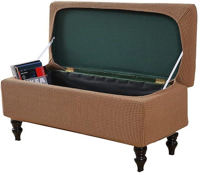 FUANGUI Ottoman Cover Stretch Storage Ottoman Bench Slipcover Printed Folding Storage Bench Ottoman Cover Footrest Stool Slipcover Footstool Protector Cover with Elastic Bottom,Medium (35)
