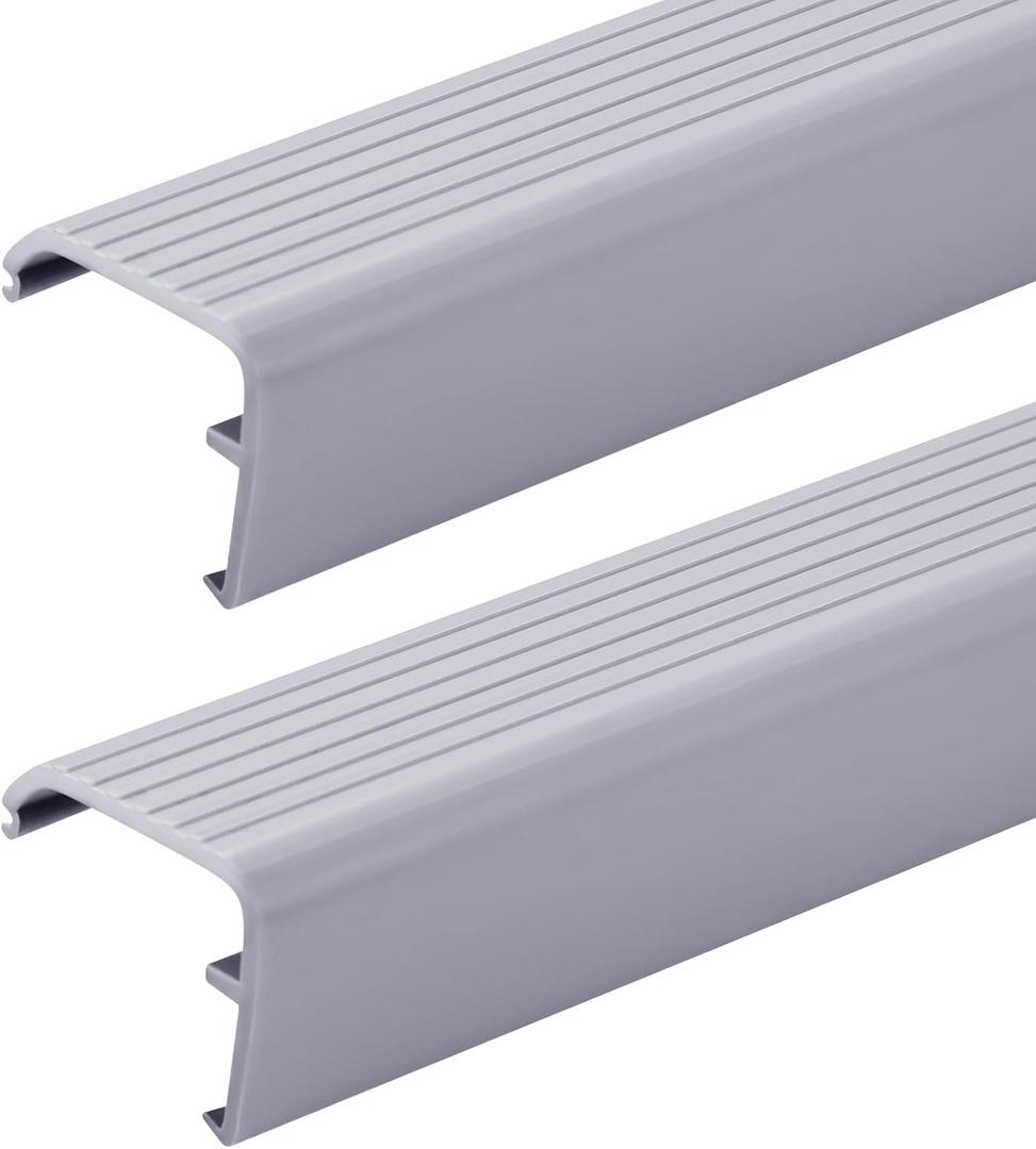 Briwooody 2 Packs Residential Threshold Cap 36'' Traditional Fixed Vinyl Cap Exterior Door Threshold Replacement for Residential Entry Door (Light Grey)