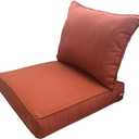 MEETHASUNY Outdoor Patio Furniture Replacement Cushions, 25X25X5 Inch Deep Seat Chair Seat Back Cushion Set, All Weather Breathable Sectional Cushions for Patio Furniture Couch Loveseat, Brick Red