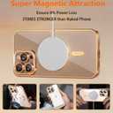 Magnetic for iPhone 15 Pro Max Case with Privacy Screen Protector & Full Camera Cover,[Non-Yellowing] Plating Glossy Soft Shockproof Clear Phone Case with MagSafe Women Girls for 15 ProMax,Gold