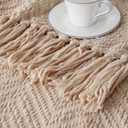BATTILO HOME Beige Throw Blankets for Couch, Knitted Tan Throw Blanket for Twin Bed, Super Soft Warm Large Throws for Home Decor, 60" x 80"