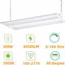 300W LED Linear High Bay Light Fixture, 2FT 40500LM(135LM/W) 5000K Daylight LED Workshops Light,100-277V, 0-10V Dimmable UL Warehouse Lighting for Exhibition Hall, Supermarkets