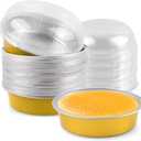 25 Pack Disposable 4 Inch Mini Pie Tins with Lids 8 Oz Golden Aluminum Pie Pan Tins for Baking Tarts, Cakes, and Quiche Ideal for Parties and Weddings-gold