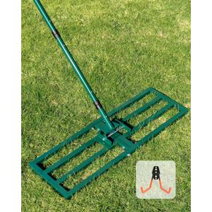 Lawn Leveling Rake 30"x10", Yard Leveling Rake with Wall-Mount Hook, Heavy-Duty Ground Leveler for Soil, Sand, Topsoil, Compost & Fertilizer