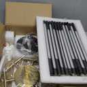 Modern Chandelier,Black and Gold Chandelier 12 Light LED Dimmable Pendant Lights,Easy to Install Ceiling Light 54W Linear Hanging for Dining Room, Kitchen,Bedroom 3000k-6000k with Remote Control