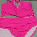 CUPSHE Women's Bikini Sets Two Piece Swimsuits High Waisted One Shoulder Swimwear Removable Adjustable Strap.XL