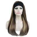 Aimole Long Straight 3/4 Women's Wigs Hair Piece Synthetic Hair with Black Headband(L10-124)