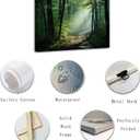 ZXHYWYM Green Forest Canvas Wall Art Sunshine Through Forest Road Picture Prints Morning Sunrise Paintings Nature Landscape Wall Decor Framed(4, (24.00" x 36.00"))