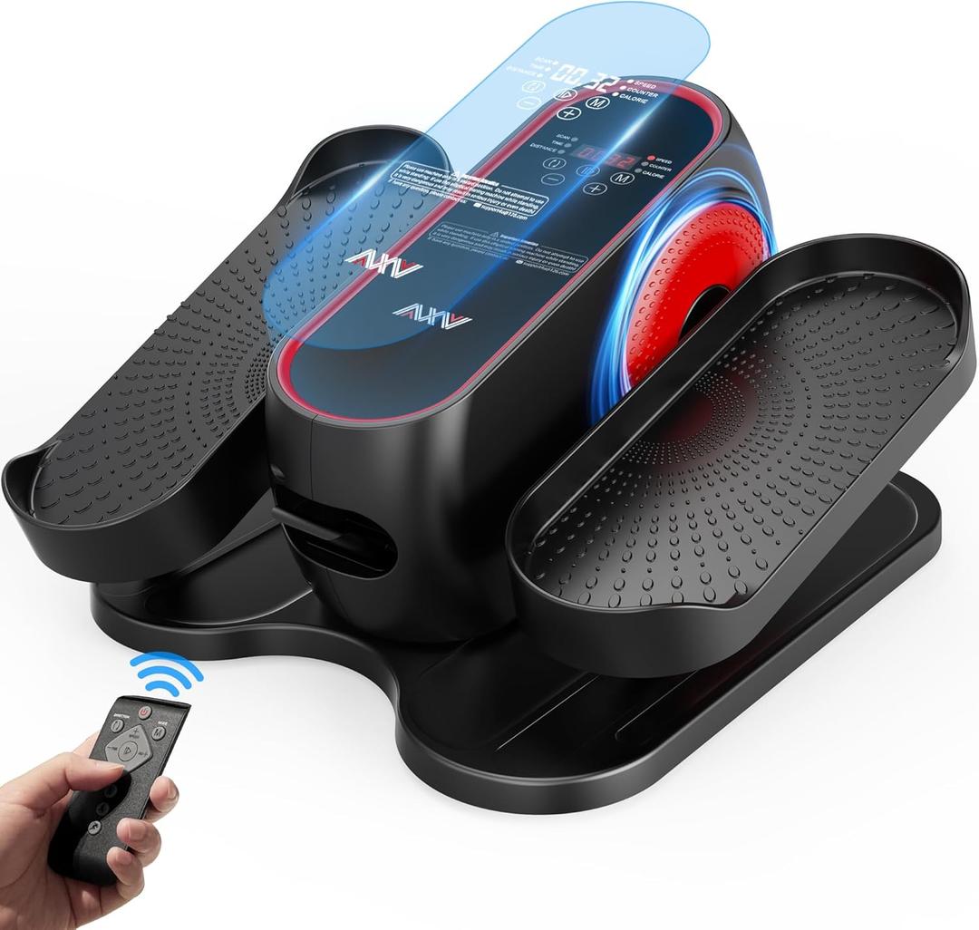 AXV New Upgraded Under Desk Elliptical Exercise Machine,Electric Ellipse Leg Exerciser As Seen On TV,Training Machines While Sitting for Seniors Home,Portable, Quiet, with Remote Control