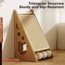 Cat Scratcher with Nest - Non-Shedding Vertical Cat Scratching Post, Cat Board Scratcher with 3 Sisal Balls for Indoor Cats, Reliable Wall Mounting