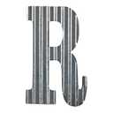 COLLECTIVE HOME - 12" Metal Letter Wall Decor, Galvanized Steel Numbers, Rustic Hanging Decor Symbols, Corrugated Metal Decoration, House Number (R)