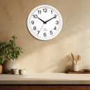 AKCISOT Atomic 10 Inch Wall Clock, Analog Indoor Battery Operated Clock for Kitchen Bedroom Office Classroom Living Room (White)