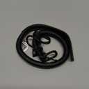 Rolled Leather Dog Collar Soft Round Collars, ID Tag for Small Medium Large Dogs (14-17 inch, Black Midnight & Black Buckle)