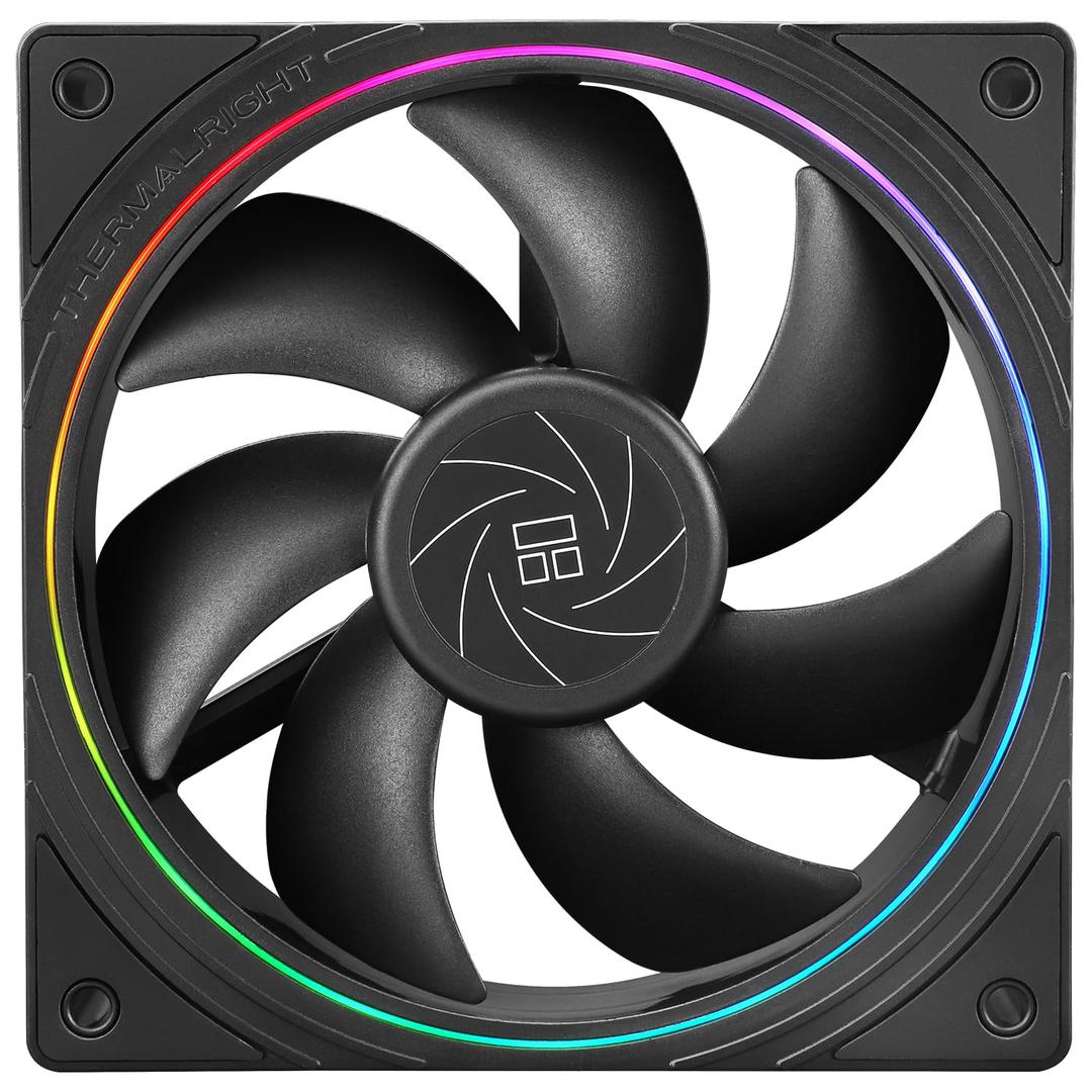 Thermalright TL-S12 CPU Fan 120mm case Cooler Fan, ARGB 5V 3-pin and 4-pin PWM Silent Computer Fan, fine Aperture Light Effect for case CPU Liquid Cooler and CPU air Cooler, Quiet CPU Computer Fan (BLACK)
