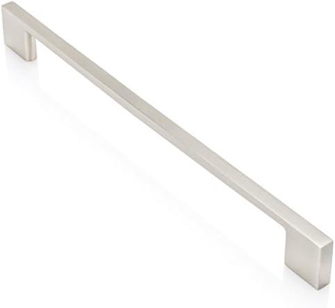 Southern Hills Brushed Nickel Cabinet Pulls - 224mm - Satin Nickel Drawer Handles, Modern Kitchen Cabinet Handles, Silver Kitchen Handles for Cabinets and Drawer Pulls, Cupboard Door Hardware 5PCS