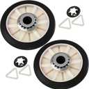 PartsBroz 349241T Dryer Drum Roller Kit - Compatible With Whirlpool Kenmore Roper KitchenAid - Replaces AP3098345 26000349241 349241 PS347627 110.60022010 LTE5243DQ8 WED4815EW1 WED4800XQ1 WED4815EW0
