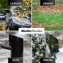 Set of 4 Mueller UltraStorm Cordless Leaf - Snow Blower, 130 MPH, 180 CFM Powerful Motor, Electric Leaf Blower for Lawn Care, Battery Powered Blower for Snow Condition May Vary, Gree