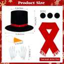 9 Pcs Snowman Costume Kit Christmas Costume Kit Snowman Skirt Hat Carrot Nose Scarf Gloves (Kid)