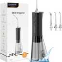 Water Flossers for Teeth, 300ML Cordless Water Flosser, Mornwell 3s Pressure Crescendo Oral Irrigator, Professional Rechargeable Portable Water Flosser (Gray-black)