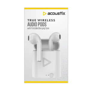 Acoustix TRUE WIRELESS AUDIOBUDS+ w portable charging case