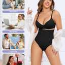 YADIFEN Tummy Control Thong Shapewear for Women High Waist Body Shaper Briefs Seamless Thong Shapewear for Women (Small, A#-black+nude-2pack)