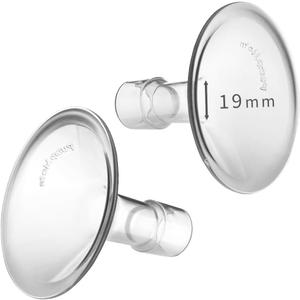 PumpMom-us 19mm Shields Compatible with Medela Breast Pump Parts, Replace Flange Accessories for PersonalFit, Freestyle, Harmony, Maxi, Flex Connector, PersonalFit Flex Breast Shield, 2pcs (19mm)