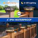 APONUO Solar Post Cap Lights 6 Pack - 4x4 5x5 6x6 Fence Post Lights, Auto On/Off, Waterproof IP64, 2-Mode (Warm/Cool White), Deck Patio Yard Solar Light for Wood & Vinyl Posts, Black