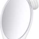 Honeybull Shower Mirror (Anti-Fog) Fogless Mirror With Suction Cup And Swivel | Shaving Mirror With Razor Hook - White