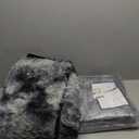 TWINNIS Super Soft Shaggy Rugs Fluffy Carpets 5x7 Feet, Indoor Modern Plush Area Rugs for Living Room Bedroom Kids Room Nursery Home Decor, Upgrade Anti-Skid Fuzzy Rug, Black and Grey, Pack 2