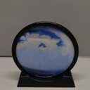 Muyan Moving Sand Art Picture Sandscapes in Motion Round Glass 3D Deep Sea Sand Art for Adult Large Desktop Art (Blue, 7 Inch)