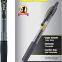 PILOT G2 Premium Refillable & Retractable Rolling Ball Gel Pens, Bold Point, Black Ink, 12-Pack (31256)