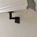 Square Handrail Brackets for Staircase Stair Railing Brackets with Screws (Pack of 5) (Textured Black)