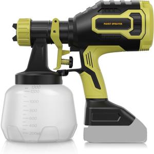 Brushless Cordless Paint Sprayer Compatible with Dewalt 20V Battery(Battery Not Included),1000ml/min High Flow,1200ml Container