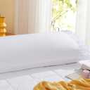 Vonty 2Pcs Ruffled Pillow Cases Body Pillowcases(20x54), Decorative Ruffle Pillowcases - White Body Pillow Cases Set of 2, Scalloped Euro Sham Farmhouse Pillow Shams with Envelope Closure