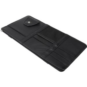Multi-Functional Car Visor Organizer Storage Bag Zipper Auto Accessories for Easy Access for Drivers Black