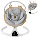 Baby Swings for Infants, Fasonbaby Bluetooth Infant Swing with Music Speaker with 3 Seat Positions, 5 Speeds and Remote Control - Portable Baby Swing for Indoor and Outdoor (White)