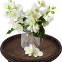 Wooden Serving Tray: 12in Brown Round Wood Butler Decorative Tray Candle Holder Trays Centerpiece Farmhouse Ottoman Tray for Decor Countertop Home Decor Accessories for Coffee Table